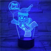 3D Led Lamp Met Gravering - RGB 7 Kleuren - Merry Christmas