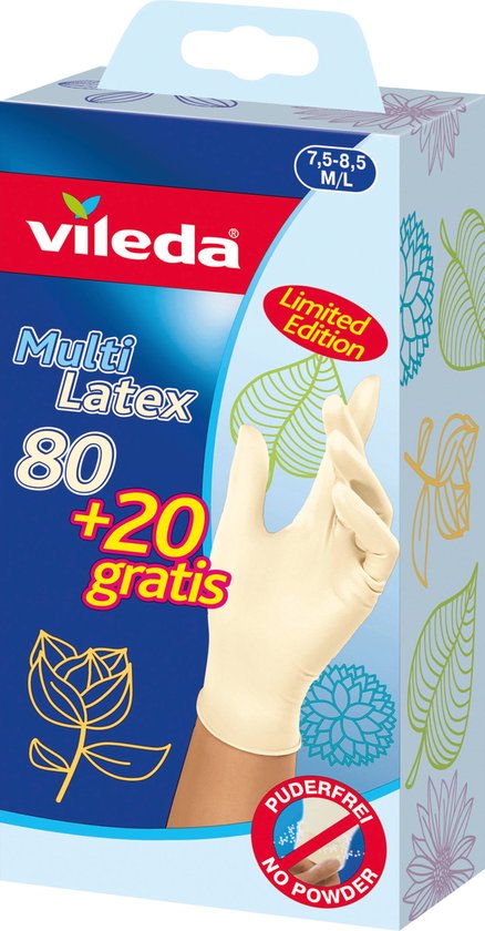 Vileda Natural Latex Handschoenen 100 Stuks