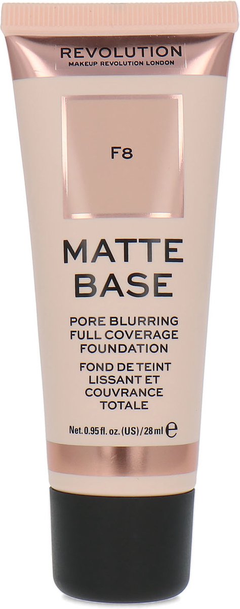 Makeup Revolution Matte Base Pore Blurring Full Coverage Foundation - F8