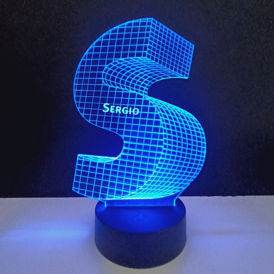 3D LED Lamp - Letter Met Naam - Sergio