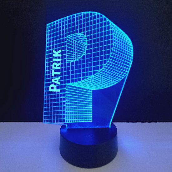 3D LED Lamp - Letter Met Naam - Patrik