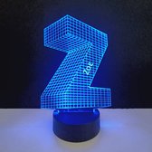 3D LED Lamp - Letter Met Naam - Zoe