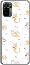 Geschikt voor Xiaomi Redmi Note 10 Pro hoesje - Patroon - Corgi - Hond - Jongens - Meisjes - Kinderen - Kindje - Siliconen Telefoonhoesje