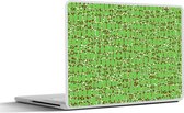Laptop sticker - 10.1 inch - Krokodil - Structuur - Patronen - Groen - 25x18cm - Laptopstickers - Laptop skin - Cover