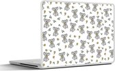 Laptop sticker - 10.1 inch - Koala - Bloemen - Patronen - Kind - 25x18cm - Laptopstickers - Laptop skin - Cover