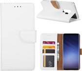 LuxeBass Telefoon Wallet Bookcase voor Samsung Galaxy S9 - Portemonnee telefoonhoesje voor Bankpassen - Kunstleer - Siliconen Houder - Magnetische sluiten- Wit - telefoonhoes - gsm hoes - telefoonhoesjes - telefoonhoes - gsm hoes - gsm hoesjes