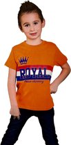 Jongens T-shirt - Royal Prince Charming - Voor Koningsdag - Holland - Maat: 98/104