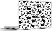 Laptop sticker - 14 inch - Meisje - Kat - Muis - Patronen - Girl - Kids - Kinderen - Meiden - 32x5x23x5cm - Laptopstickers - Laptop skin - Cover