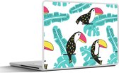 Laptop sticker - 12.3 inch - Patroon - Jungle - Toekan - 30x22cm - Laptopstickers - Laptop skin - Cover