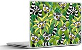 Laptop sticker - 17.3 inch - Patroon - Jungle - Ringstaartmaki - 40x30cm - Laptopstickers - Laptop skin - Cover