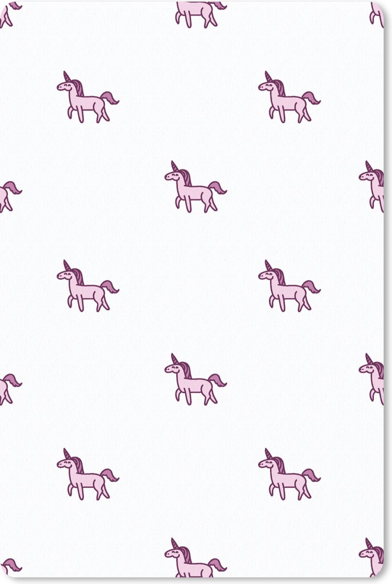 Muismat - Mousepad - Meisje - Unicorn - Roze - Patronen - Girl - Kindje - Kinderen - 40x60 cm - Muismatten
