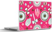 Laptop sticker - 10.1 inch - Design - Snoep - Candy - Roze - 25x18cm - Laptopstickers - Laptop skin - Cover