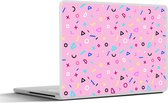 Laptop sticker - 17.3 inch - Design - Patronen - Roze - Jaren 80 - 40x30cm - Laptopstickers - Laptop skin - Cover
