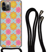 Coque avec cordon iPhone 13 Pro - Flower Power - Design - Hippie - Siliconen - Bandoulière - Coque arrière avec cordon - Coque pour téléphone avec cordon - Coque avec corde