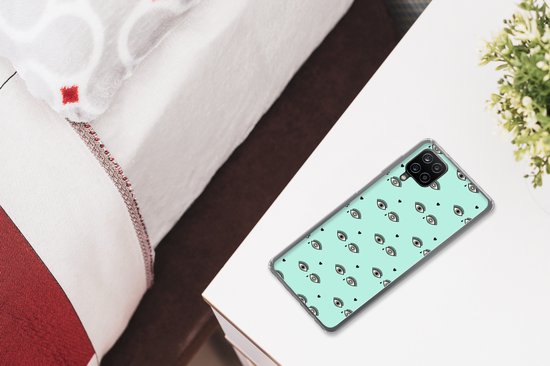 Coque Samsung Galaxy A12 - Filles - Yeux - Hartjes - Motifs - Fille - Kids - Enfants - Coque de téléphone en Siliconen