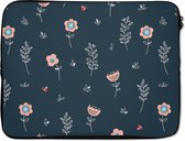 Housse pour ordinateur portable 15 pouces - Bloem - Insectes - Motifs - Housse pour ordinateur portable