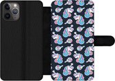 Bookcase Geschikt voor iPhone 11 Pro telefoonhoesje - Meisje - Unicorn - Lolly snoep - Patronen - Girl - Kids - Kinderen - Met vakjes - Wallet case met magneetsluiting
