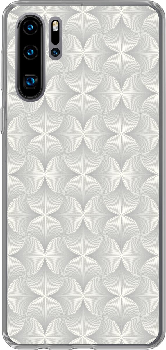 Telefoonhoesje Geschikt voor Huawei P30 Pro hoesje - Patronen - Zilver - Retro - Siliconen Telefoonhoesje Telefoonhoesje