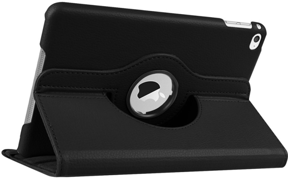 Mobigear Tablethoes geschikt voor Apple iPad Mini 4 (2015) Hoes | Mobigear DuoStand Draaibare Bookcase - Zwart