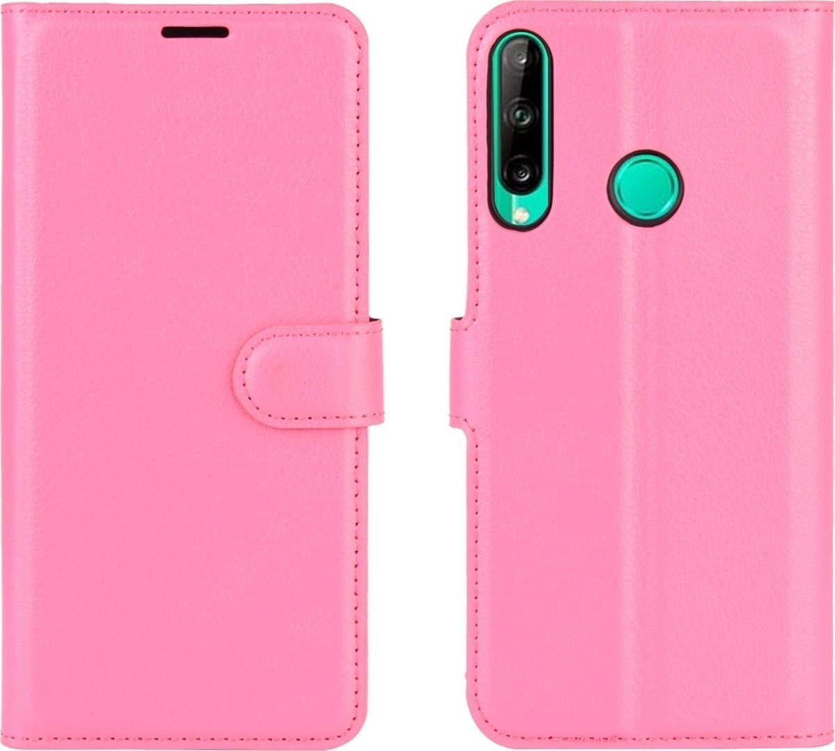 Mobigear Telefoonhoesje geschikt voor Huawei P40 Lite E Hoesje | Mobigear Classic Bookcase Portemonnee | Pasjeshouder voor 3 Pasjes | Telefoonhoesje voor Pinpas / OV Kaart / Rijbewijs - Magenta