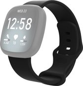 Mobigear Siliconen Watch bandje geschikt voor Fitbit Versa 3 Bandje Druksluiting | Mobigear Sport Dual - Zwart