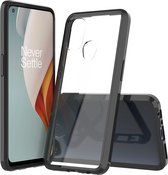 Mobigear Hoesje geschikt voor OnePlus Nord N100 Telefoonhoesje Hardcase | Mobigear Crystal Backcover | Nord N100 Case | Back Cover - Transparant /Zwart | Transparant,zwart