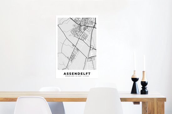 Poster Map - Assendelft - Plan de la ville - Carte - 60x90 cm