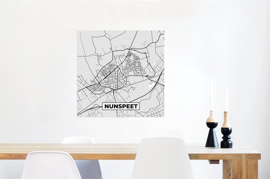 Poster Plattegrond - Nunspeet - Kaart - Stadskaart - 50x50 cm | bol.com