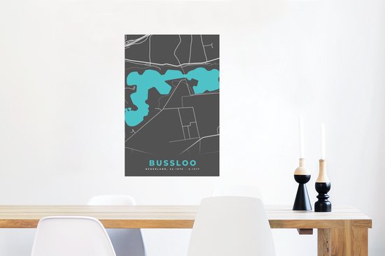 Affiche Plan de ville - Bussloo - Carte - Water - Nederland - Cartes - 60x90 cm