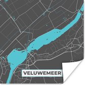 Poster Plattegrond - Veluwemeer - Kaart - Stadskaart - Nederland - 30x30 cm