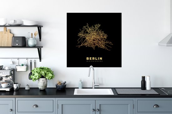 Affiche Berlin - Or - Plan de la ville - Plan d'étage - Carte - 75x75 cm