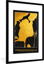Fotolijst incl. Poster - Kaart - Goëngarijpsterpoelen - Stadskaart - Nederland - Plattegrond - 60x90 cm - Posterlijst