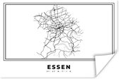 Poster Zwart Wit – Duitsland – Plattegrond – Stadskaart – Kaart – Essen - 90x60 cm