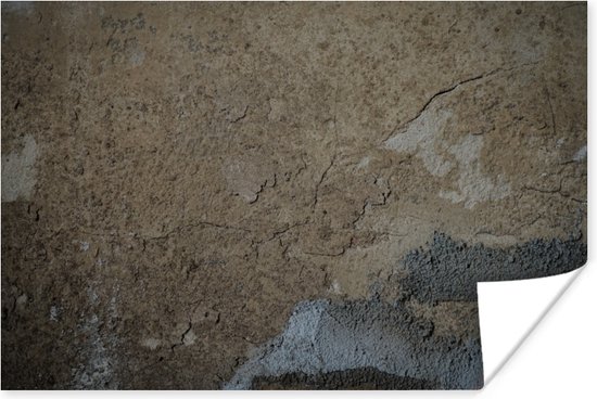 Affiche Mur - Marron - Grijs - 120x80 cm