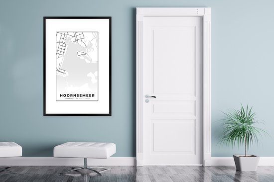 Fotolijst incl. Poster - Groningen - Plattegrond - Stadskaart - Kaart - Hoornsemeer - 80x120 cm - Posterlijst