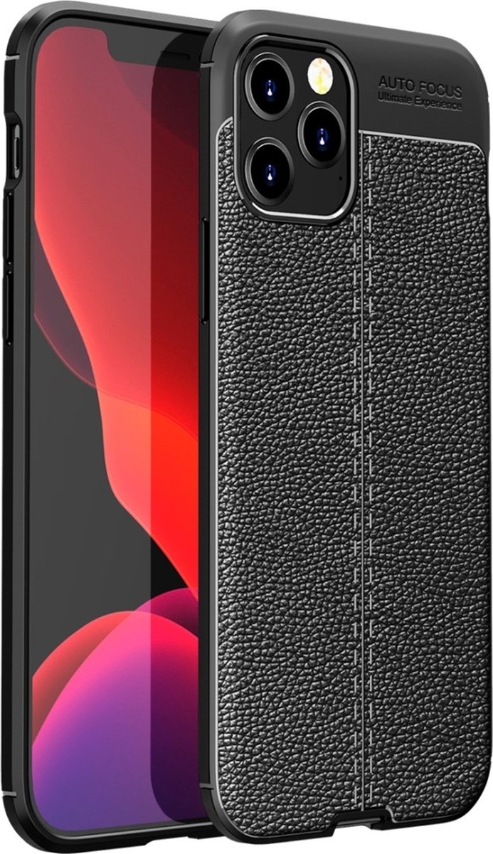 Mobigear Hoesje geschikt voor Apple iPhone 12 Pro Telefoonhoesje Flexibel TPU | Mobigear Luxury Backcover | iPhone 12 Pro Case | Back Cover - Zwart