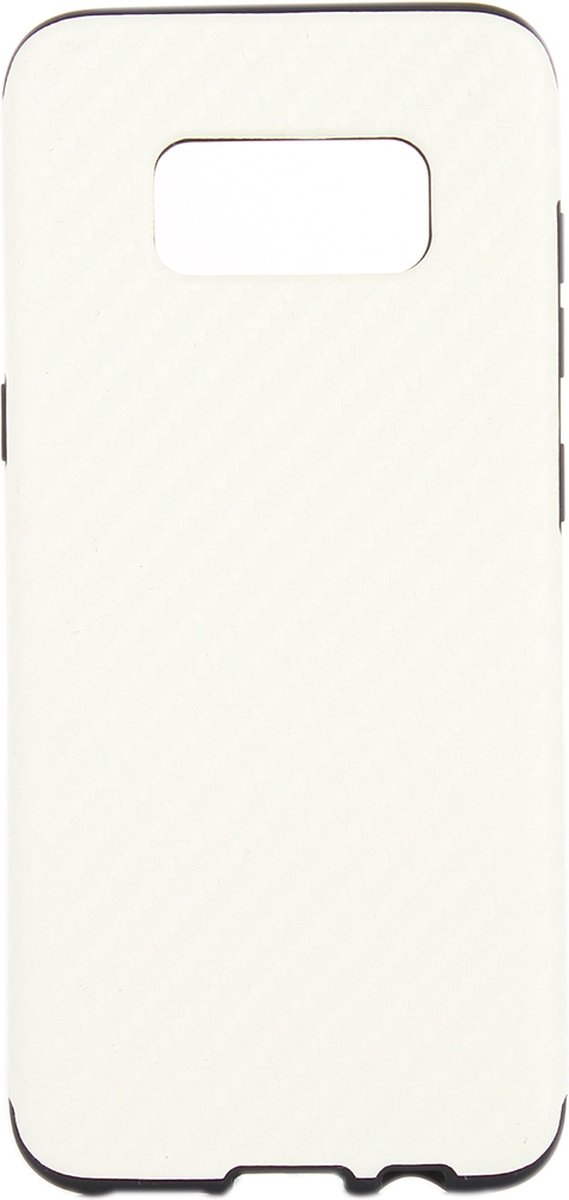 Mobigear Hoesje geschikt voor Samsung Galaxy S8 Plus Telefoonhoesje Flexibel TPU | Mobigear Racing Backcover | Galaxy S8 Plus Case | Back Cover - Wit