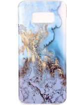 Mobigear Hoesje geschikt voor Samsung Galaxy S8 Telefoonhoesje Flexibel TPU | Mobigear Marble Backcover | Galaxy S8 Case | Back Cover - Blauw