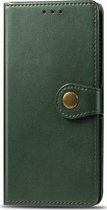 Mobigear Telefoonhoesje geschikt voor Sony Xperia 5 Hoesje | Mobigear Snap Button Bookcase Portemonnee | Pasjeshouder voor 2 Pasjes | Telefoonhoesje voor Pinpas / OV Kaart / Rijbewijs - Groen