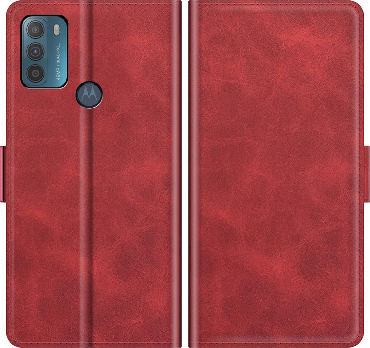 Mobigear Telefoonhoesje geschikt voor Motorola Moto G50 Hoesje | Mobigear Slim Magnet Bookcase Portemonnee | Pasjeshouder voor 3 Pasjes | Telefoonhoesje voor Pinpas / OV Kaart / Rijbewijs - Rood