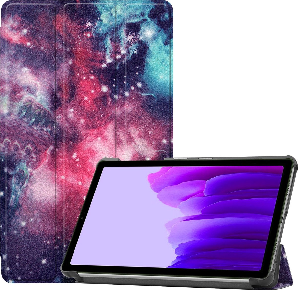 Mobigear Tablethoes geschikt voor Samsung Galaxy Tab A7 Lite Hoes | Mobigear Tri-Fold Bookcase - Milky Way