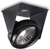 Ideal Lux Channel - Inbouwspot Modern - Zwart - GU10 - B:14cm - L:14cm - Metaal - Spotjes verlichting - Inbouw - Opbouw - Spots - Spotje - Voor Binnen
