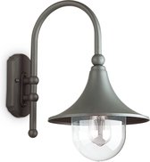 Ideal Lux Cima - Wandlamp Modern - Grijs - H:46cm  - E27 - Voor Buiten - Metaal - Wandlampen - Slaapkamer - Woonkamer