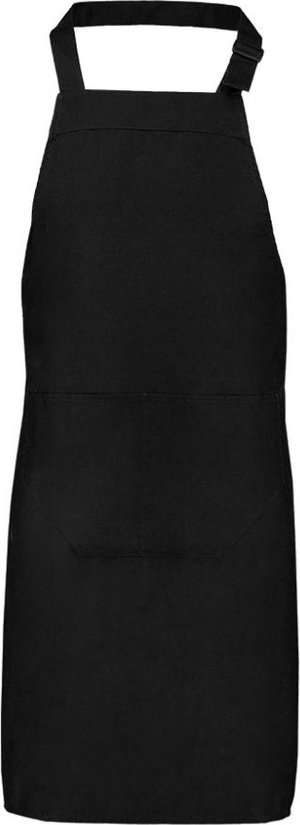 Benza Halterschort - Schort met voor zak en verstelbare nek band - Zwart - 75 x 85 cm