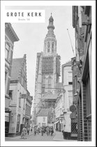 Walljar - Grote Kerk Breda '56 II - Zwart wit poster