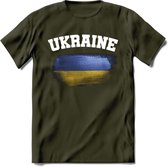Oekraine vlag T-Shirt | Dames - Heren – Unisex Kleding | Ukraine support shirt | Tshirt Met Print - Leger Groen - L