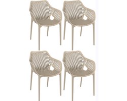 Siesta Exclusive Air XL design tuinstoel taupe 4 stuks