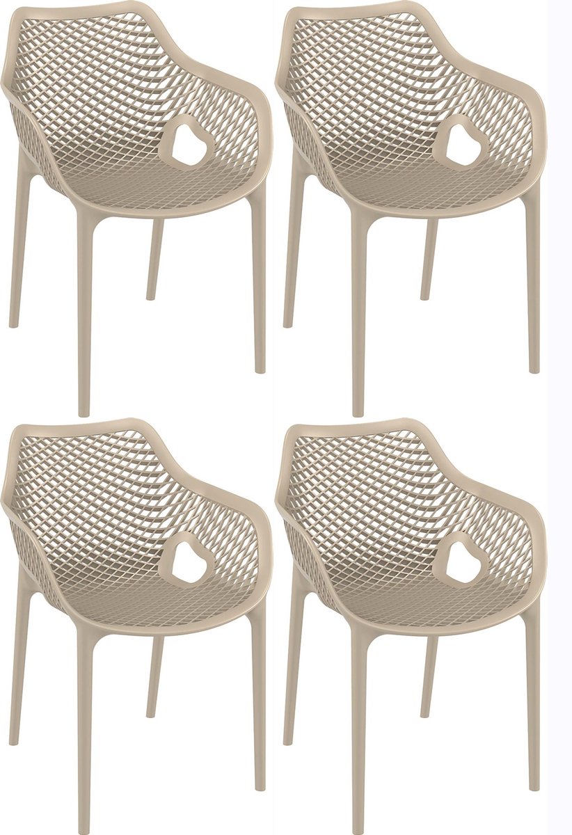 Siesta Exclusive Air XL design tuinstoel taupe 4 stuks