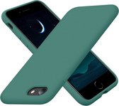 Mobiq - Liquid Silicone Case iPhone SE (2022 / 2020)/8/7 - donkergroen