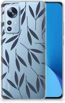 Smartphone hoesje Xiaomi 12 | 12X Back Case Siliconen Hoesje met Foto Leaves Blue